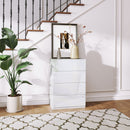 Cassettiera 4 Cassetti 55x33x80 cm Design Moderno Antiribaltamento Bianco Lucido  