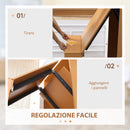 Tavolo Pieghevole da Pranzo max 3 Persone 75x144x144,5 cm in Truciolato e Acciaio color Legno
