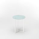 Tavolino Rotondo in Metallo Ø.49xØ.49x61,5cm TFT Bianco