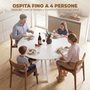 Tavolo da Pranzo Rotondo Stile Industriale Ø120x75 cm con Piano in Truciolare e Gambe a Croce in Acciaio Bianco      
