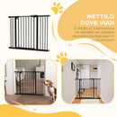 Cancellino per Cani Estensibile 74-100x77 cm in Metallo Nero