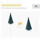 Ombrellone da Giardino Ø2,2m in Metallo con Tenda Parasole Verde Scuro