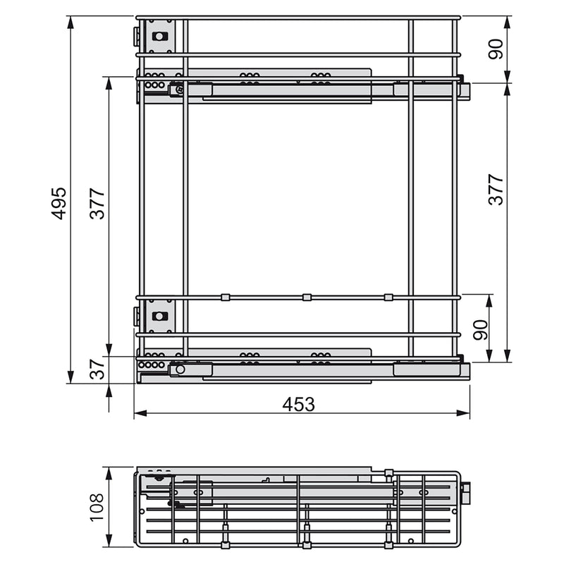 Portabottiglie Estraibile per Mobile da Cucina 15 cm Chiusura Soft in Acciaio Cromato Emuca