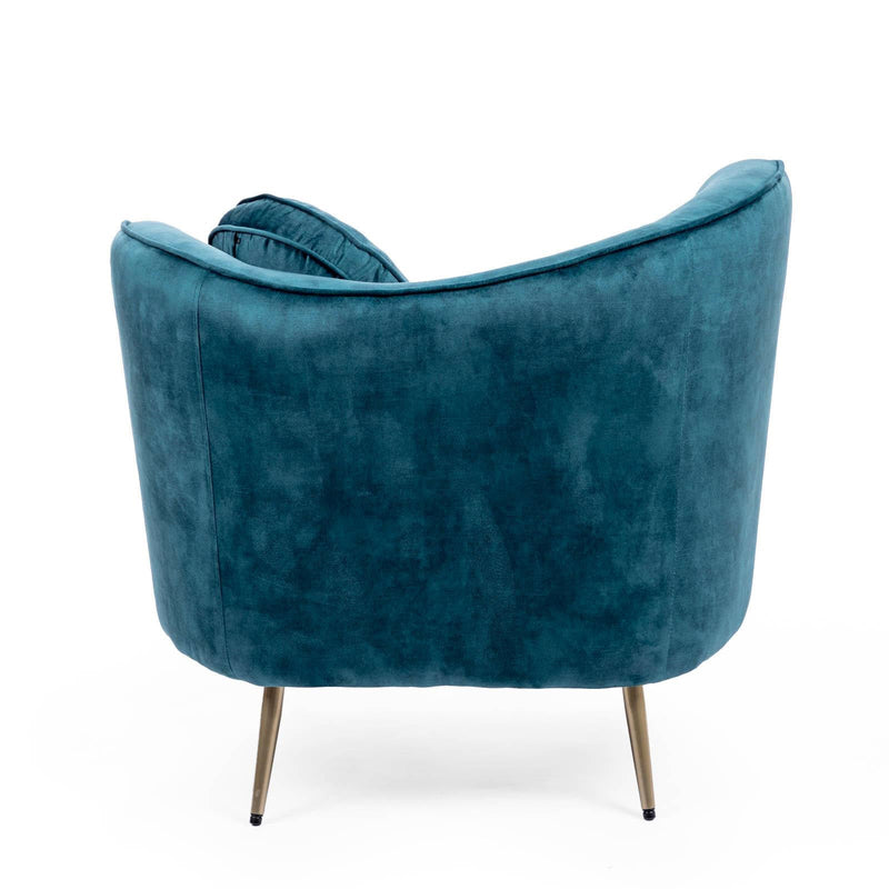 Poltrona 91x78x65 cm in Velluto Ottanio