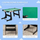 Tavolo da Gioco 6 in 1 Multigioco 118x104x71 cm con Calcio Balilla Biliardo Air Hockey Ping Pong Anelli e Hockey su Prato      