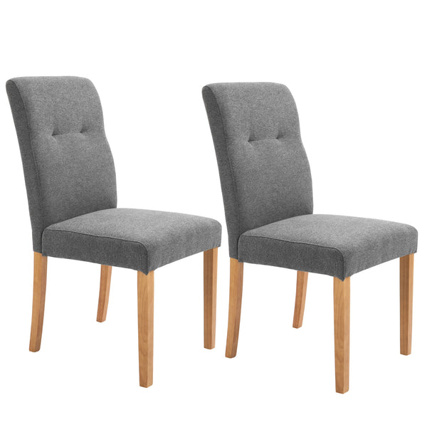 online Set 2 Sedie da Pranzo Imbottite con Schienale Alto 50x62x96 cm Grigio Scuro