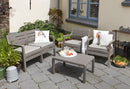 Set da Giardino Divano 2 Poltrone e Tavolino in Resina Keter Delano Lounge Cappuccino