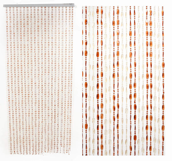 Rideau de Fil pour Moustiquaire 125x240 cm en Plastique Transparent Havane/Goutte Marron sconto