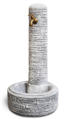 Fontana da Giardino Senza Rubinetto in Cemento Granulato di Marmo Brumano Grigio