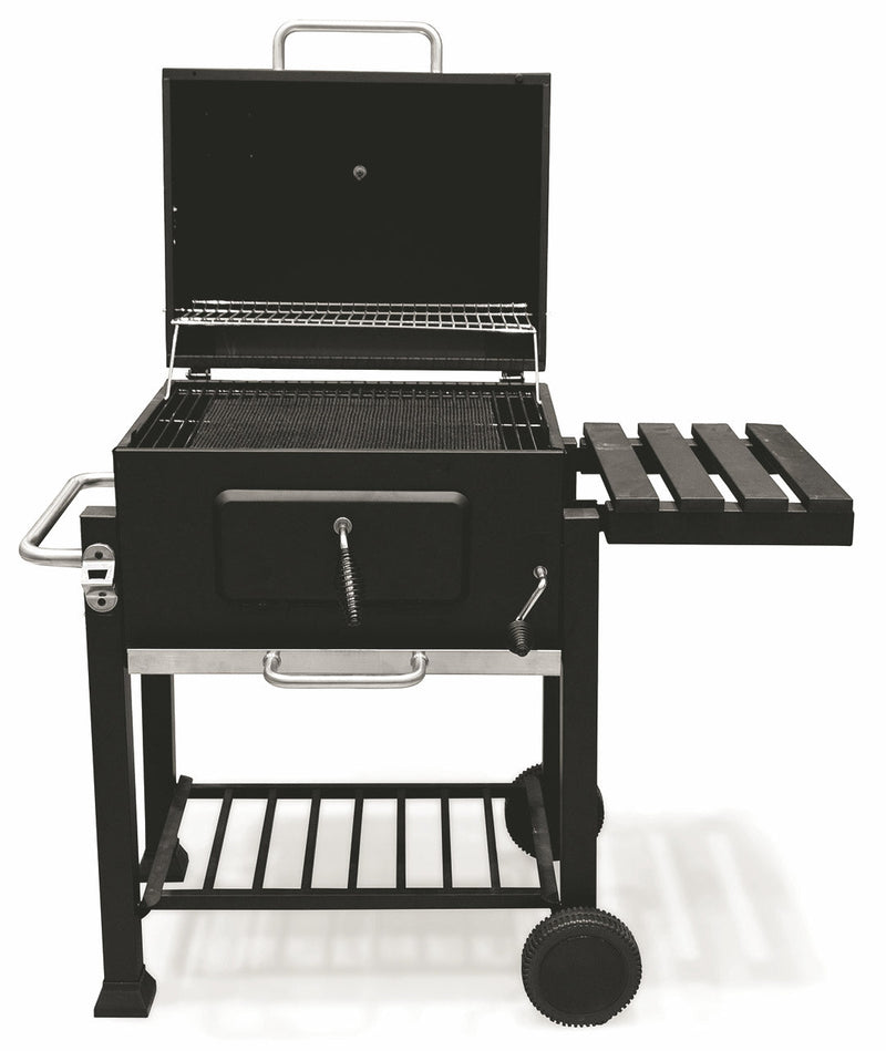 Barbecue a Carbone Carbonella Rettangolare 116x56 cm Galileo De Luxe Nero