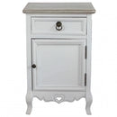 Cassettiera Cuore 1 Cassetto 1 Anta 44x34x68 h cm in Legno di paulownia Bianco