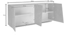 Credenza 4 Ante Battenti 200x43x86 cm Vega Ardesia
