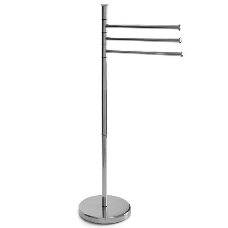 Piantana Portasciugamani Parigi da bagno 3 Bracci in Metallo Cromato 20 x 83 cm