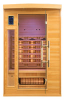Sauna Finlandese ad Infrarossi 2 Posti 120x123 cm H190 in Legno di Abete Apollon 2