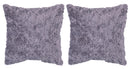 Set 2 Cuscini Decorativi 43x43x6 cm in Poliestere VdE Tivoli 1996 Furry grigio chiaro