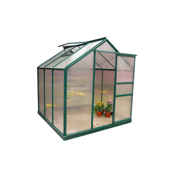 online Serre de jardin en aluminium et polycarbonate avec fenêtre H201x190x192cm Taddei Flora M