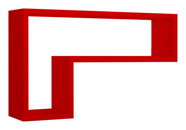 Mensola da Parete a Forma di L 61x37x15,5 cm in Fibra di Legno Lettera Rosso acquista