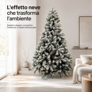Albero di Natale Innevato Nebraska 180 cm Folto e Voluminoso con Effetto Neve Verde      