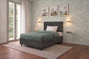 Letto Singolo Contenitore Imbottito Microfibra Grigio BoxMax Testata Square Varie Misure