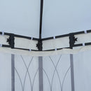 Gazebo da Giardino Impermeabile con Zanzariere in Poliestere e Ferro Crema 3x4m 