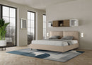 Letto Matrimoniale Imbottito in Similpelle Antea Large Tortora Varie Misure