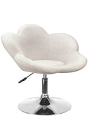 Set 2 Poltroncine da Soggiorno 69x55x69/81 cm in Schiuma Poliuretanica Fleur Cromo-Beige