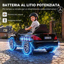 Auto Elettrica per Bambini Licenza Mercedes-Benz 12 V 103x63x44 cm con Telecomando e Sospensioni su 4 Ruote in PP Nero      