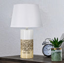 Lampada da Tavolo Glam Elegant 30x48,5x30 cm in Ceramica Bianco/Oro