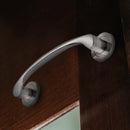 Maniglia Curva con Rosette Ø50 mm per Porte Scorrevoli Alluminio Nichel Satinato 4 Pezzi Emuca