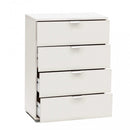 Cassettiera 4 Cassetti Bianca 60x38x85 h cm in Truciolare bilaminato Bianco