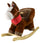 Cheval à bascule pour enfants en bois et poney en peluche avec sons