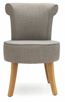 Sedia Imbottita in Tessuto Gambe in Legno Soriani Grigia