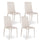Lot de 4 chaises 40x42xH96 cm en simili cuir gris clair Cleo