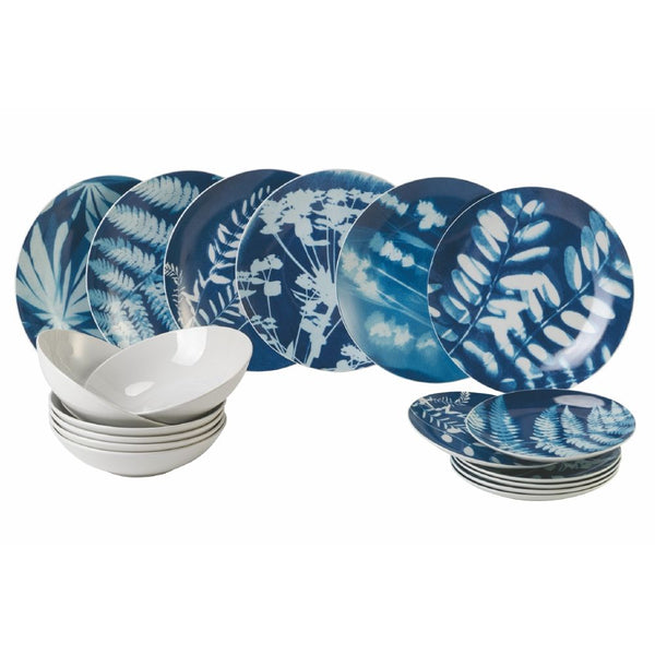 prezzo Service de table 18 pièces en porcelaine VdE Tivoli 1996 Bleu Sensation
