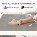 Set da Giardino con Tavolo da Pranzo in Vetro Rettangolare e 4 Sedie con Braccioli Multicolore     