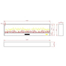 Camino Elettrico da Incasso 50,7x20x200 cm 1500W Effetto Fiamma Sined Vesuvio Nero