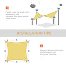 Tenda a Vela Ombreggiante Rettangolare 4x6m in Poliestere Sabbia