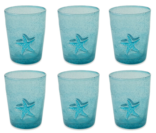 online Set de 6 verres Ø8x10 cm en verre VdE Tivoli 1996 Fish Celesti