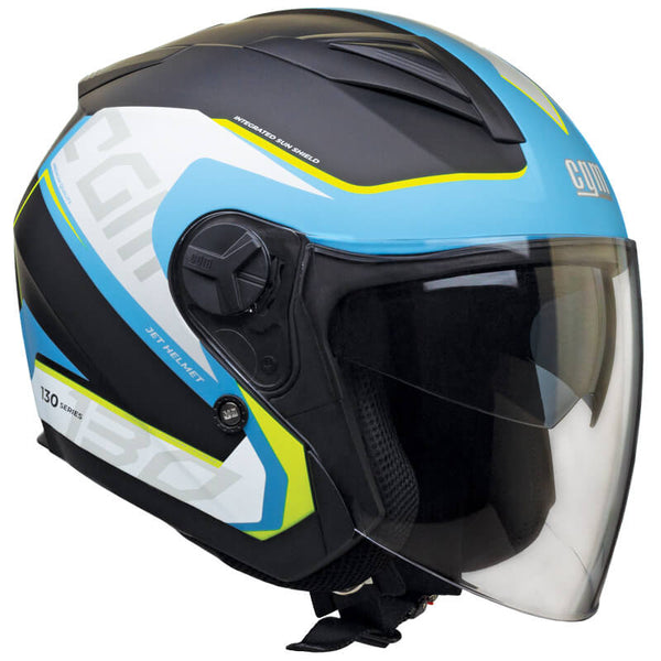 prezzo Casque Jet pour Scooter CGM Apache 130S Visière Longue Bleu Mat Différentes Tailles