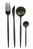 Servizio Set di Posate 24 Pezzi in Acciaio Finitura Nero Opaco Villa d'Este Home Tivoli Preciosa