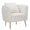 Fauteuil Bucarest Crème 76x74x73 cm Bois et Éponge et Tissu et Métal Crème et Or