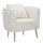 Fauteuil Bucarest Crème 76x74x73 cm Bois et Éponge et Tissu et Métal Crème et Or