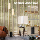 Lampada da Terra a U con 2 Luci 26x12x150 cm Interruttore a Pedale e Base in Marmo Bianco Nero e Oro   