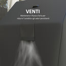 Copertura per Barbecue Rettangolare 147x61x122 cm Impermeabile e Antivento in Tessuto Oxford 600D UPF30+ Nero