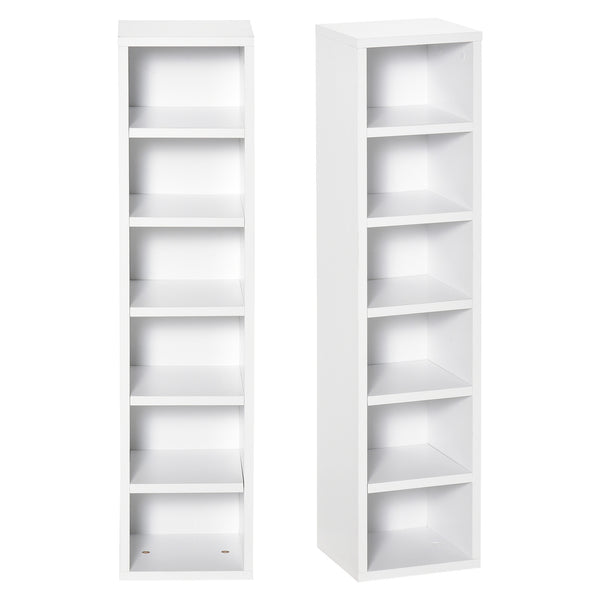 Set 2 Pezzi Mobile Libreria Porta CD 21x19.2x88,3 cm in Legno Bianco online