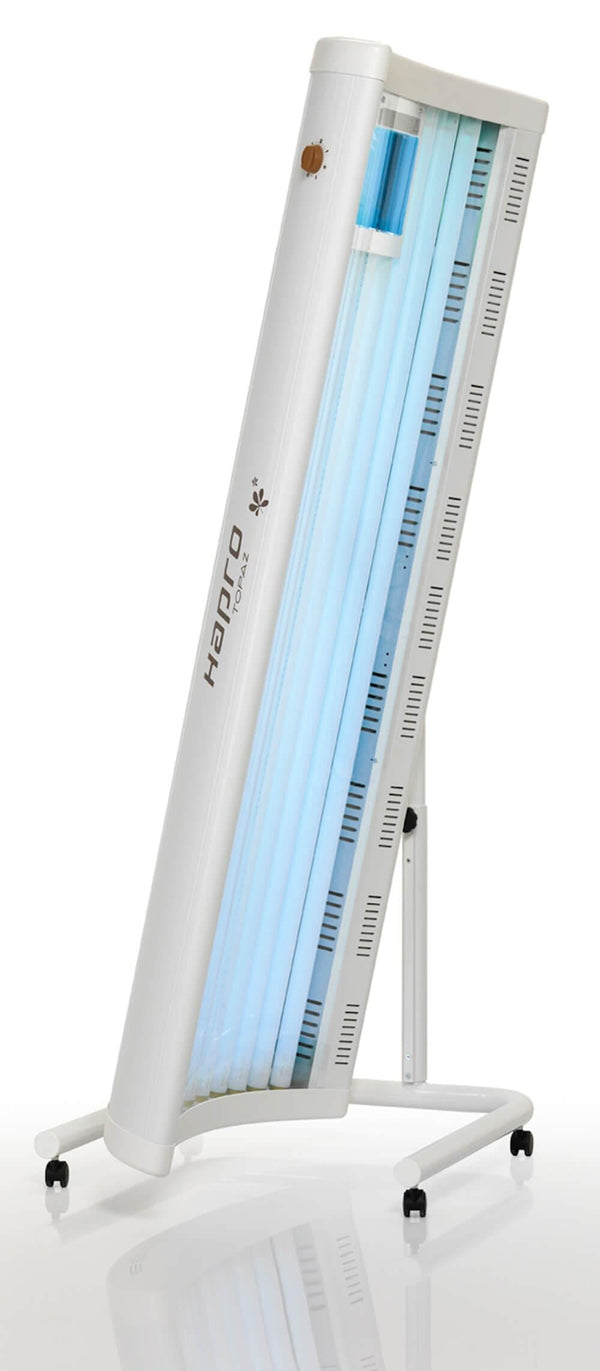 acquista Solarium de bronzage réglable sur roulettes avec lampe faciale haute pression Hapro Topaz 10/1