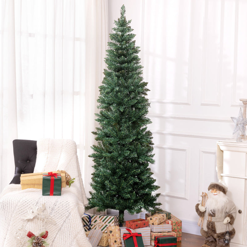 Albero di Natale Artificiale 210 cm 687 Rami Design Alto e Stretto Verde 
