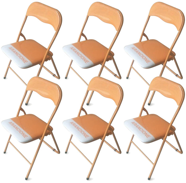 Lot de 6 chaises pliantes en métal Soriani orange online