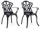 Set 2 Sedie da Giardino 57,5x58x87,5h cm con Braccioli Victoria Antracite