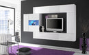 Parete Attrezzata Mobili Soggiorno 4 Mobili Sospesi in Melamina 272x36x200cm TFT Primo Bianco
